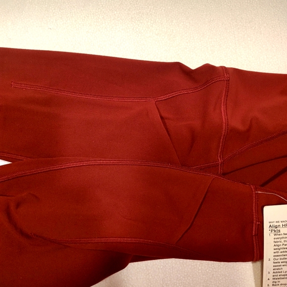 New Lululemon Align High Rise Pant 28" with pockets - Mulled Wine - Picture 4 of 5
